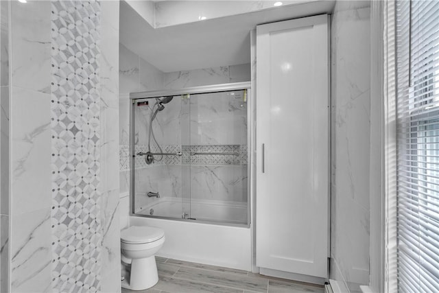 199 Linwood Ave, Providence, RI 02907 - full bath with combined bath / shower with glass door and wood finished floors