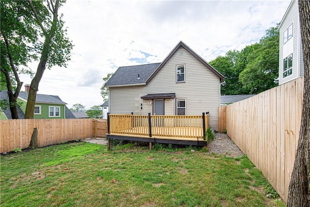 9 Locust St, Providence, RI 02906 - back of house with a deck and a fenced backyard