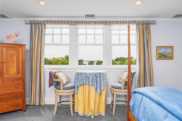 15 Courageous Cir, Bristol, RI 02809 - bedroom with carpet flooring, crown molding, multiple windows, and recessed lighting