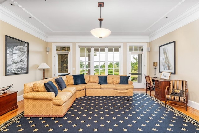 15 Courageous Cir, Bristol, RI 02809 - living room with wood finished floors and ornamental molding