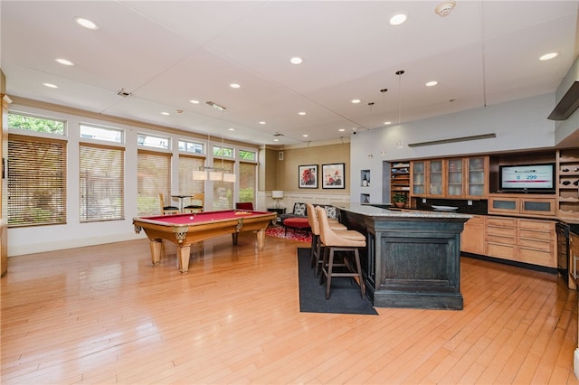 1000 Providence Pl Unit 467, Providence, RI 02903 - playroom with billiards, light wood finished floors, and recessed lighting
