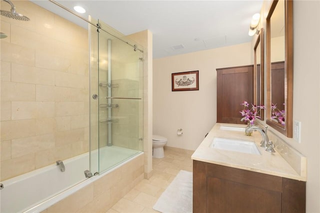 1 W Exchange St Unit 2802, Providence, RI 02903 - bathroom with tiled shower / bath, tile patterned floors, and double vanity