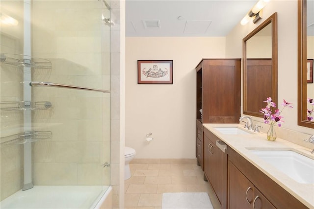 1 W Exchange St Unit 2802, Providence, RI 02903 - full bath with tiled shower, double vanity, and tile patterned floors