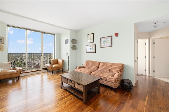 1 W Exchange St Unit 2802, Providence, RI 02903 - living room featuring a wall of windows and light wood-type flooring