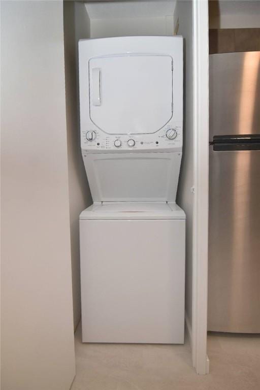 132 Hoffman Ave Unit 202, Cranston, RI 02920 - laundry area featuring stacked washer / dryer