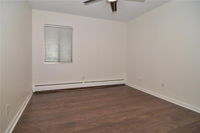 132 Hoffman Ave Unit 202, Cranston, RI 02920 - empty room with baseboard heating, ceiling fan, and wood finished floors