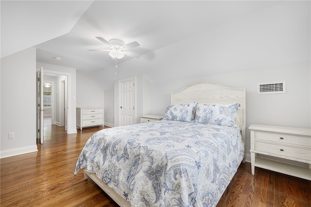 10 Linden Gate Ln, Newport, RI 02840 - bedroom featuring wood finished floors, vaulted ceiling, and a ceiling fan
