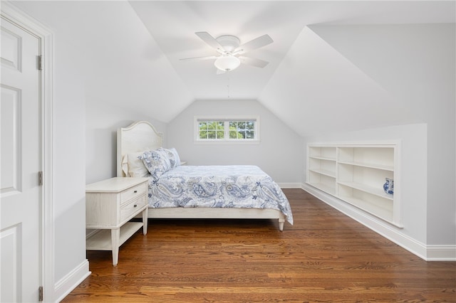 10 Linden Gate Ln, Newport, RI 02840 - bedroom with wood finished floors, vaulted ceiling, and ceiling fan