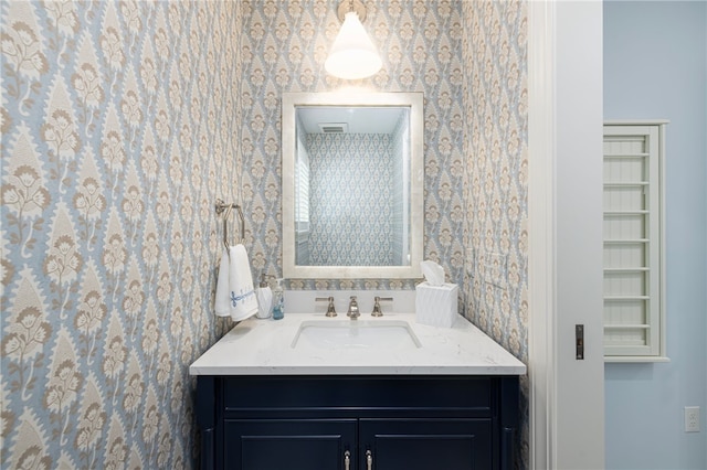 10 Linden Gate Ln, Newport, RI 02840 - bathroom with vanity and wallpapered walls