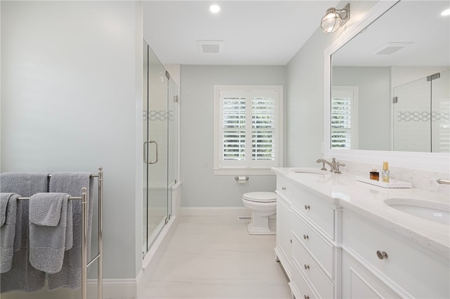 10 Linden Gate Ln, Newport, RI 02840 - full bathroom featuring double vanity and a stall shower