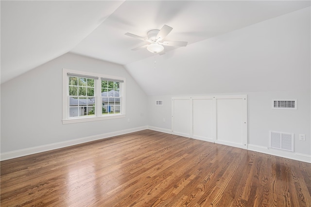 10 Linden Gate Ln, Newport, RI 02840 - additional living space with wood finished floors, ceiling fan, and lofted ceiling