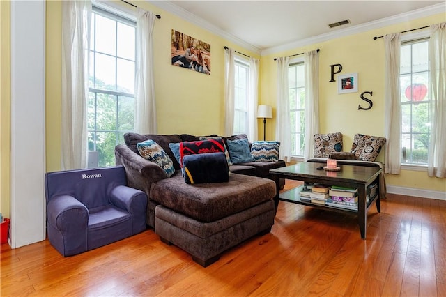 50 S Pond Dr, Coventry, RI 02816 - living room featuring wood-type flooring and ornamental molding