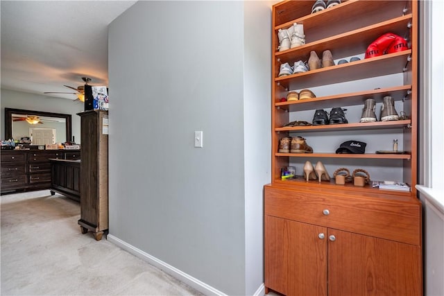 50 S Pond Dr, Coventry, RI 02816 - wine area featuring light colored carpet and a ceiling fan