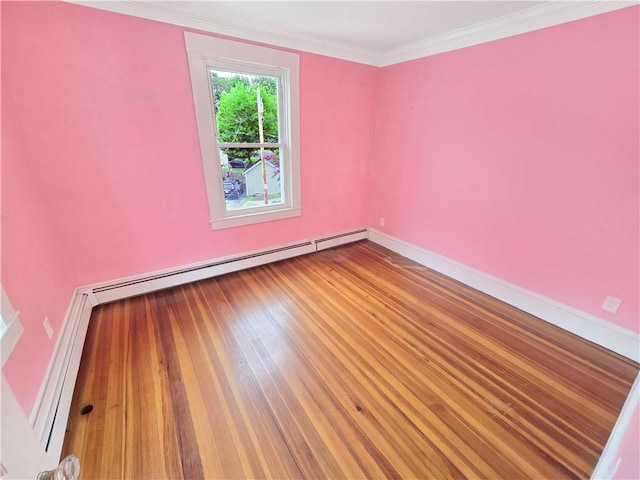 156 Broad St, Burrillville, RI 02859 - unfurnished room featuring wood finished floors and a baseboard heating unit