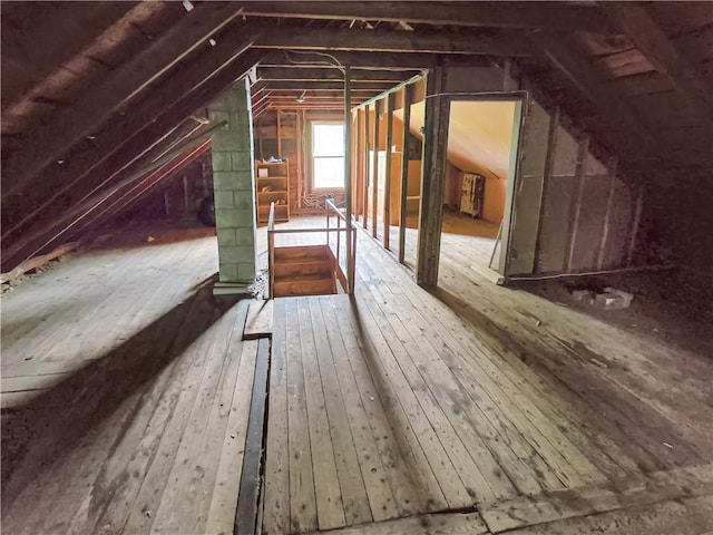 156 Broad St, Burrillville, RI 02859 - unfinished attic featuring an upstairs landing