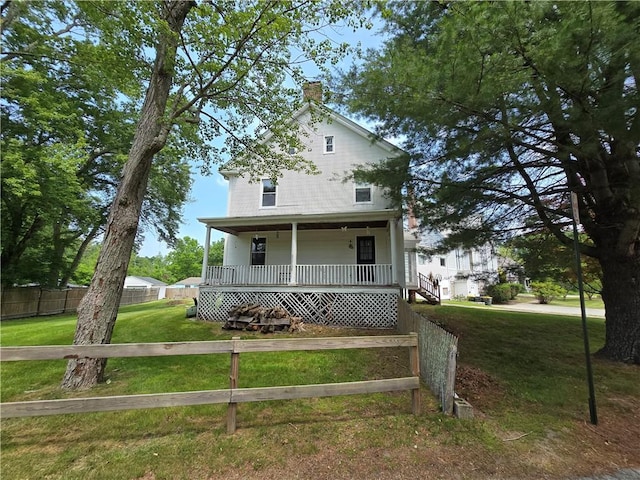 156 Broad St, Burrillville, RI 02859 - view of front of home with a porch and a chimney