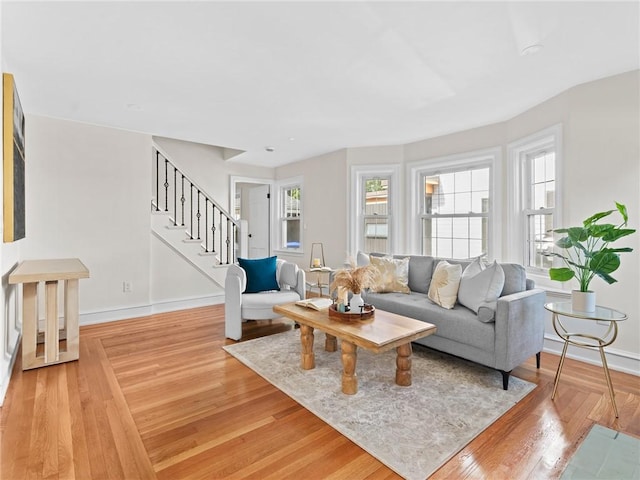 155 Hillside Ave, Providence, RI 02906 - living area with stairway and light wood-style floors