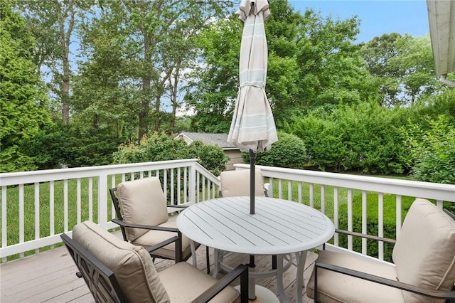 185 Sunnybrook Dr, North Kingstown, RI 02852 - wooden deck featuring a yard and outdoor dining space