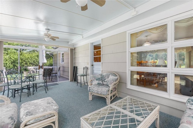 185 Sunnybrook Dr, North Kingstown, RI 02852 - sunroom / solarium featuring ceiling fan and outdoor dining area