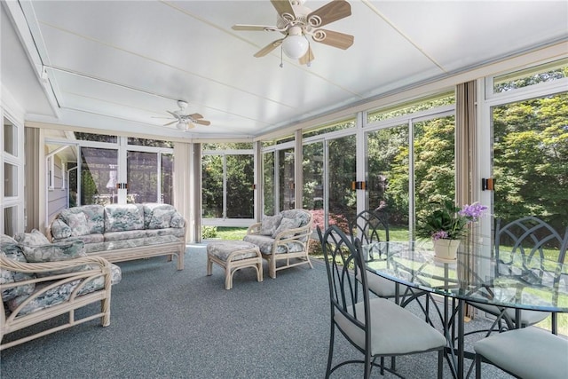 185 Sunnybrook Dr, North Kingstown, RI 02852 - sunroom / solarium with ceiling fan, outdoor lounge area, and outdoor dining area