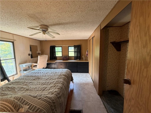 225 Brayton Ave, Tiverton, RI 02878 - bedroom featuring a textured ceiling and a ceiling fan