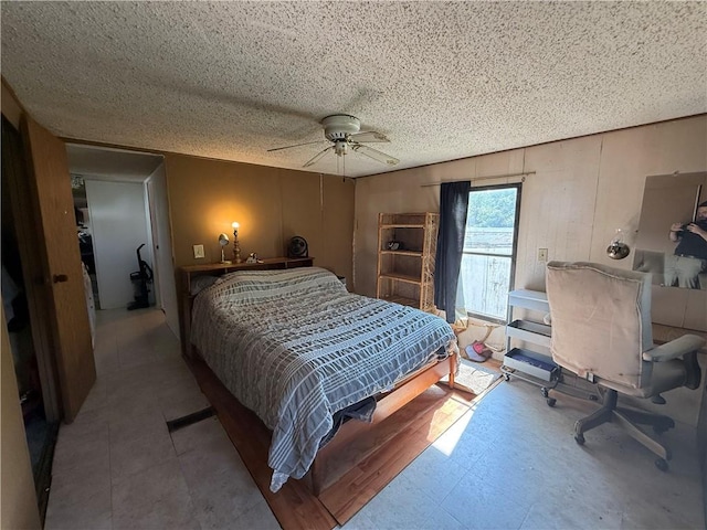 225 Brayton Ave, Tiverton, RI 02878 - bedroom featuring tile patterned floors, ceiling fan, and a textured ceiling