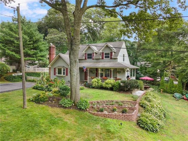 50 Betony Rd, Narragansett, RI 02874 - view of front of property with covered porch and a chimney