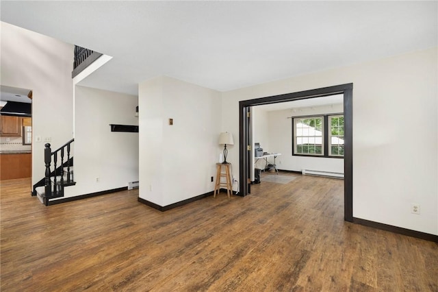 50 Betony Rd, Narragansett, RI 02874 - spare room featuring wood finished floors, stairway, and baseboard heating