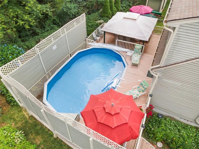 50 Betony Rd, Narragansett, RI 02874 - view of pool with a deck, a fenced backyard, and a gazebo