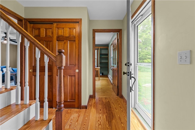 140 Long Hwy, Little Compton, RI 02837 - foyer with light wood-style floors and stairway