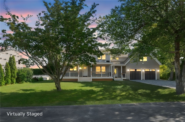 26 Westmoreland St, Narragansett, RI 02882 - obstructed view of property with a porch, driveway, a yard, and an attached garage