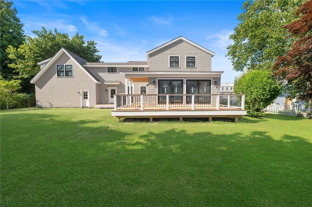 26 Westmoreland St, Narragansett, RI 02882 - rear view of property with a wooden deck
