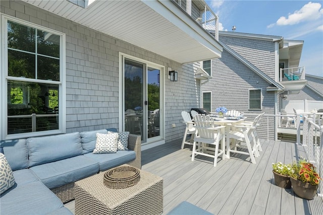 100 Algonquin Rd Unit 13, Narragansett, RI 02882 - wooden deck with outdoor lounge area and outdoor dining area