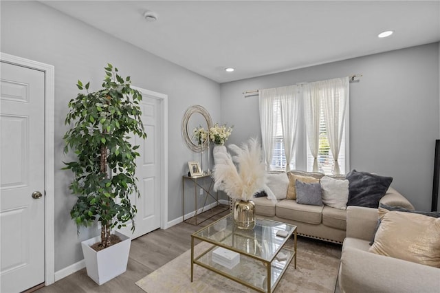 406 Cahill St, Providence, RI 02905 - living room featuring wood finished floors and recessed lighting