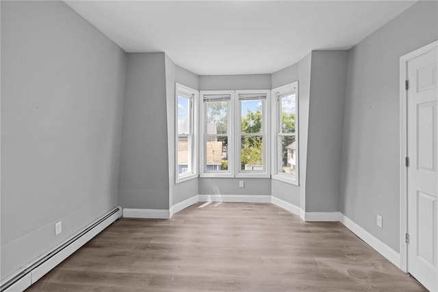 406 Cahill St, Providence, RI 02905 - spare room featuring baseboard heating and wood finished floors