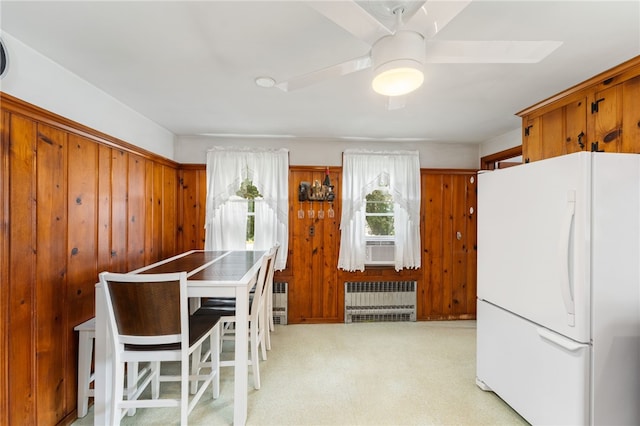 2 Glen Dr, Warwick, RI 02889 - dining space featuring radiator heating unit and a ceiling fan