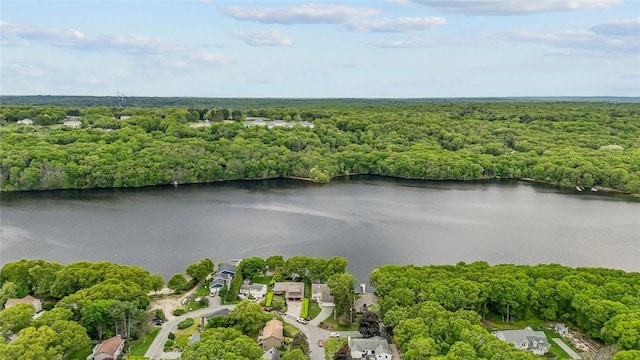 236 Indian Trl, Narragansett, RI 02874 - drone / aerial view of a forest and a large body of water