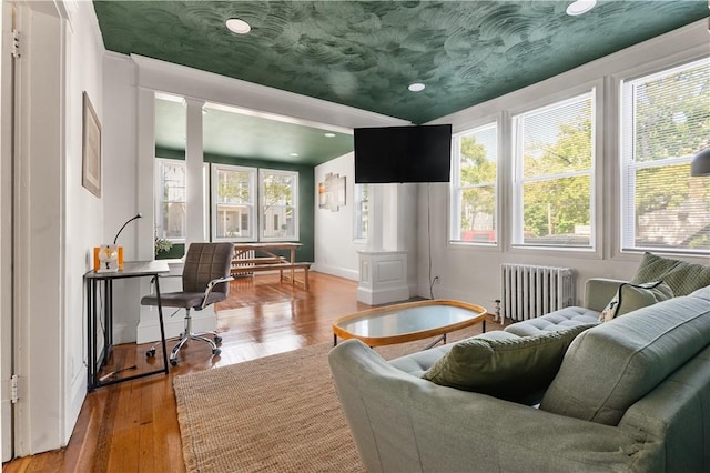 61 Wealth Ave, Providence, RI 02908 - office space with radiator heating unit, ornate columns, healthy amount of natural light, and recessed lighting