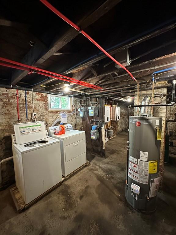 208 Carnation St, Pawtucket, RI 02860 - below grade area with water heater and washer and dryer