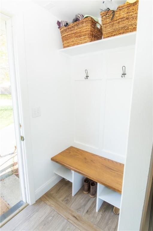 94 Osage Dr, Warwick, RI 02888 - mudroom featuring light wood-style floors and baseboards
