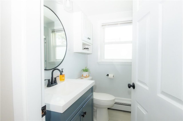 94 Osage Dr, Warwick, RI 02888 - half bath featuring a baseboard heating unit and vanity