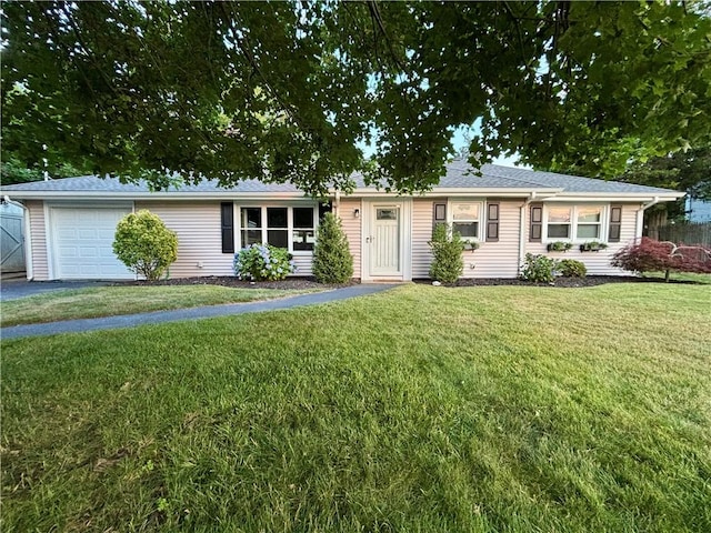 94 Osage Dr, Warwick, RI 02888 - ranch-style house featuring a front lawn, asphalt driveway, and a garage