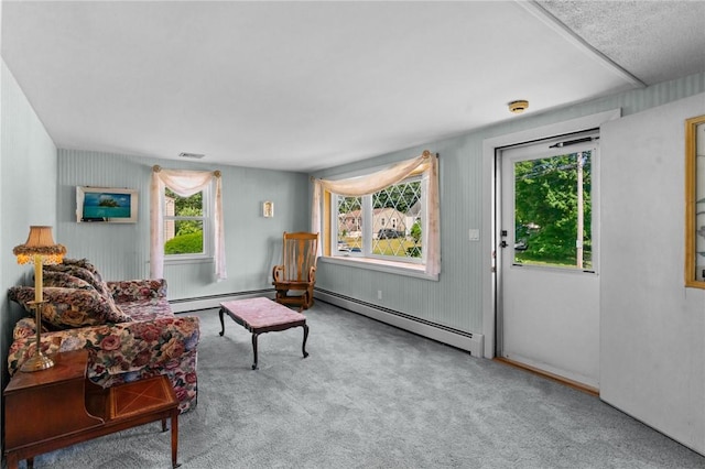 33 Limestone St, Warwick, RI 02889 - living area featuring baseboard heating and carpet