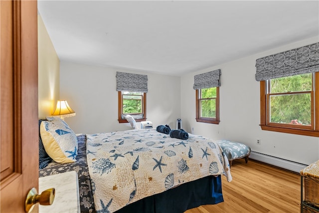 303 Washington Rd, Barrington, RI 02806 - bedroom with baseboard heating and light wood finished floors
