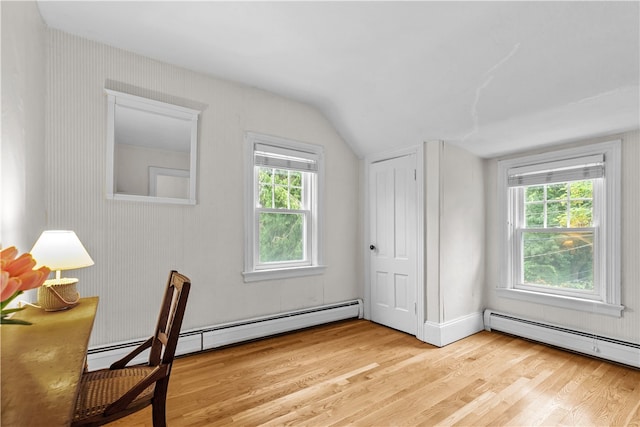 303 Washington Rd, Barrington, RI 02806 - office space with baseboard heating, light wood-style floors, healthy amount of natural light, and vaulted ceiling