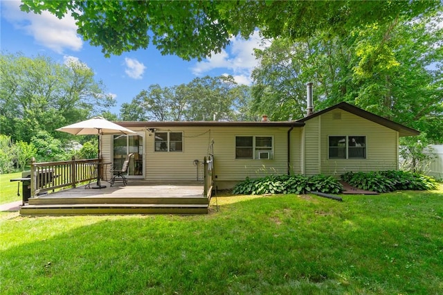37 Ridge Rd, East Greenwich, RI 02818 - rear view of property featuring a deck and a lawn