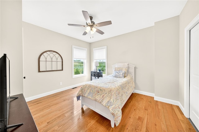 2 Sydney Rose Ct Unit B, Johnston, RI 02919 - bedroom featuring light wood-style floors and ceiling fan