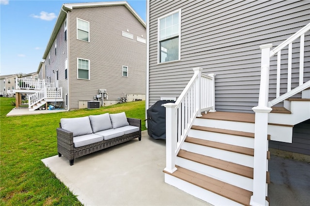 2 Sydney Rose Ct Unit B, Johnston, RI 02919 - view of patio featuring outdoor lounge area and stairway