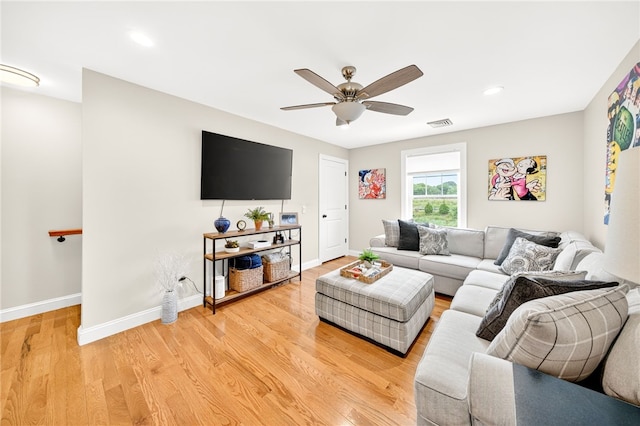 2 Sydney Rose Ct Unit B, Johnston, RI 02919 - living room featuring ceiling fan, light wood finished floors, and recessed lighting