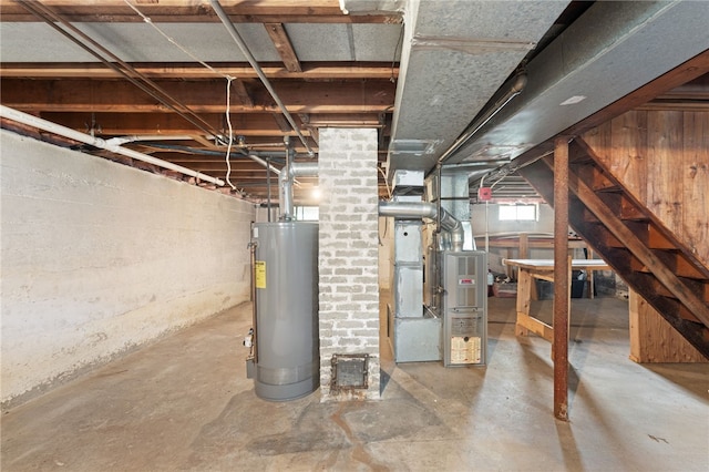 32 Rosemere Dr, East Providence, RI 02914 - basement with water heater and heating unit